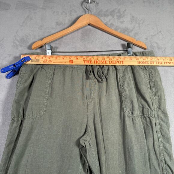 Caslon Jogger Pants Womens XL Petite Olive Green Linen Lightweight Drawstring - Picture 5 of 10
